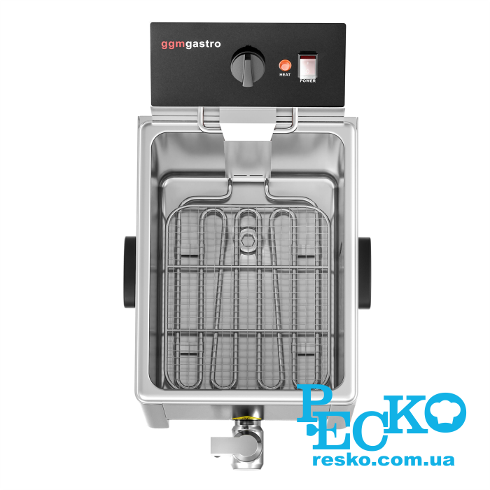 Фритюрница GGM Gastro EFH8 с краном электрическая профессиональная 8 л