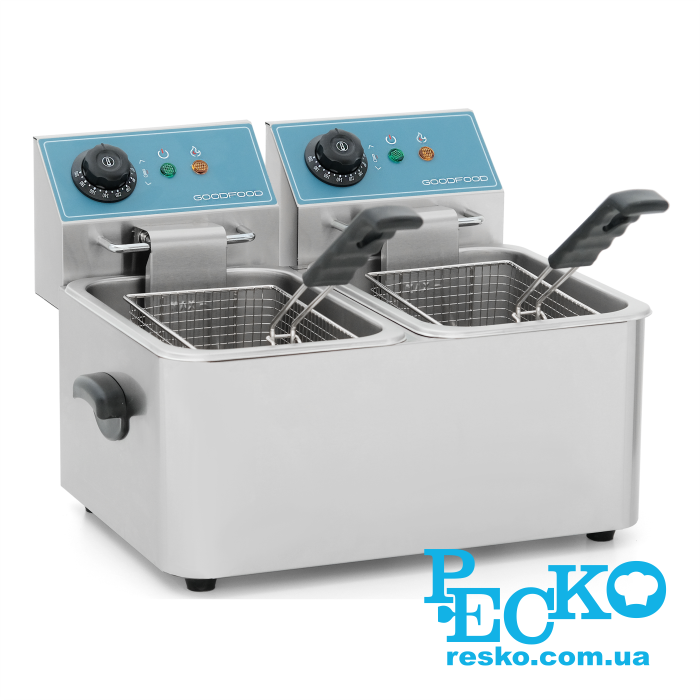 Фритюрница GoodFood EF44 BLUE электрическая профессиональная 4+4 л
