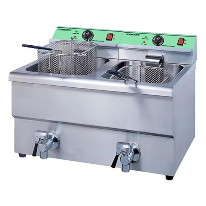 Фритюрница Frosty EFS-12L-2 с краном электрическая профессиональная 12+12 л