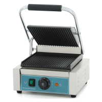 Гриль контактний GoodFood ECG10 BLUE притискний професійний ребристий