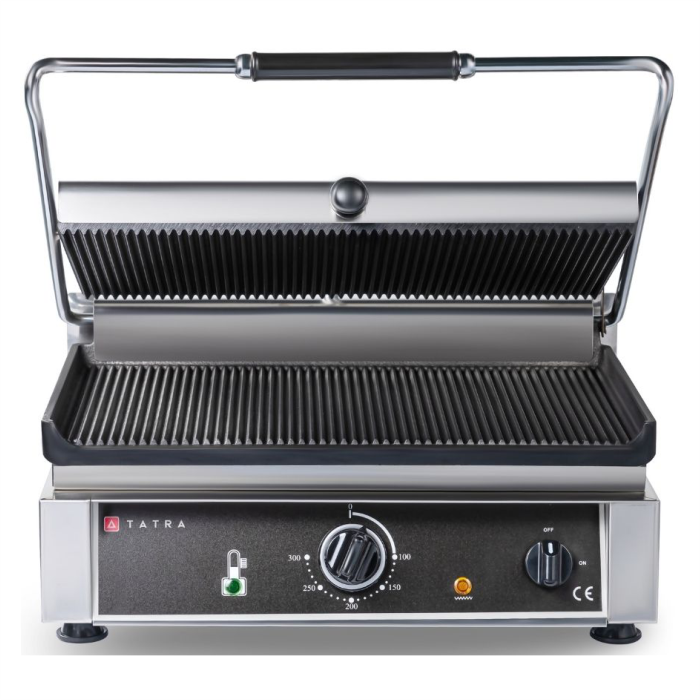 Гриль контактный TATRA EMP 102 прижимной профессиональный ребристый