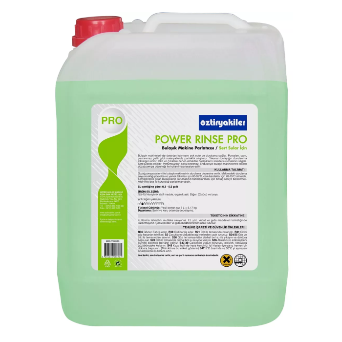 Ополаскивающее средство для посудомоечных машин 5 л Oztiryakiler POWER RINSE PRO 5 Ополаскивающее средство для посудомоечных машин 5 л Oztiryakiler POWER RINSE PRO 5