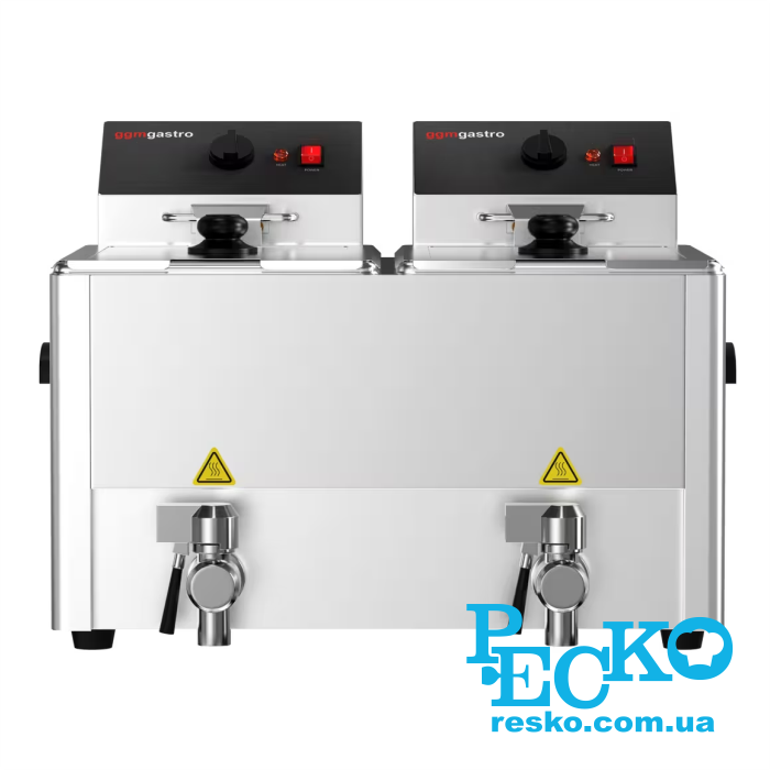 Фритюрница GGM Gastro EFH8+8 с краном электрическая профессиональная 8+8 л