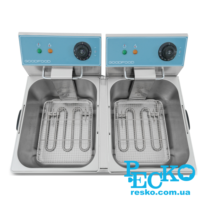Фритюрница GoodFood EF66 BLUE электрическая профессиональная 6+6 л