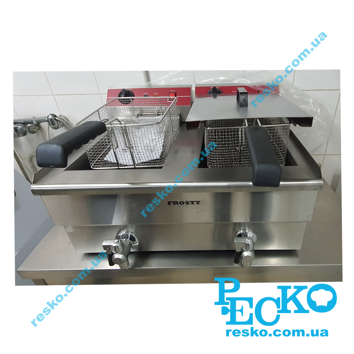 Фритюрница Frosty EF-102V с краном электрическая профессиональная 8+8 л
