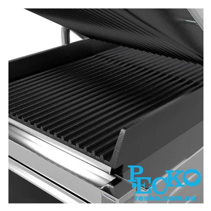 Гриль контактный GGM Gastro KGJ432 прижимной профессиональный ребристый