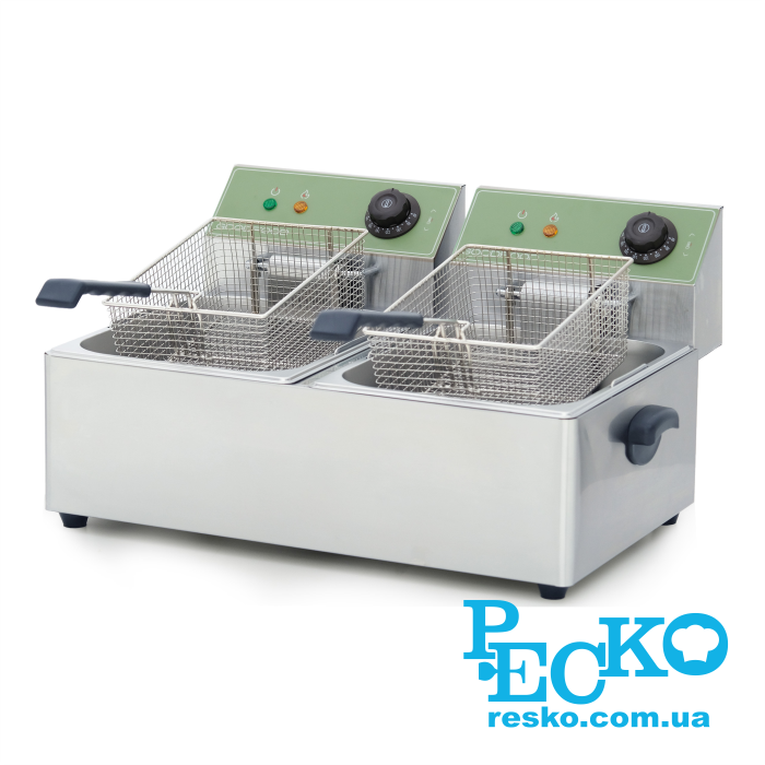 Фритюрница GoodFood EF66 GREEN электрическая профессиональная 6+6 л