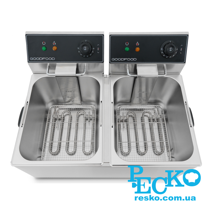 Фритюрница GoodFood EF88 BLACK электрическая профессиональная 8+8 л