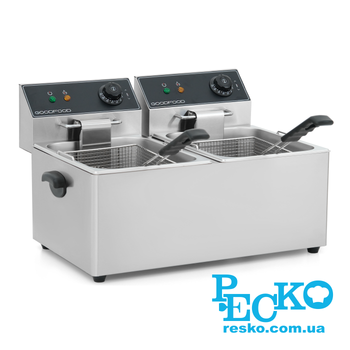 Фритюрница GoodFood EF88 BLACK электрическая профессиональная 8+8 л