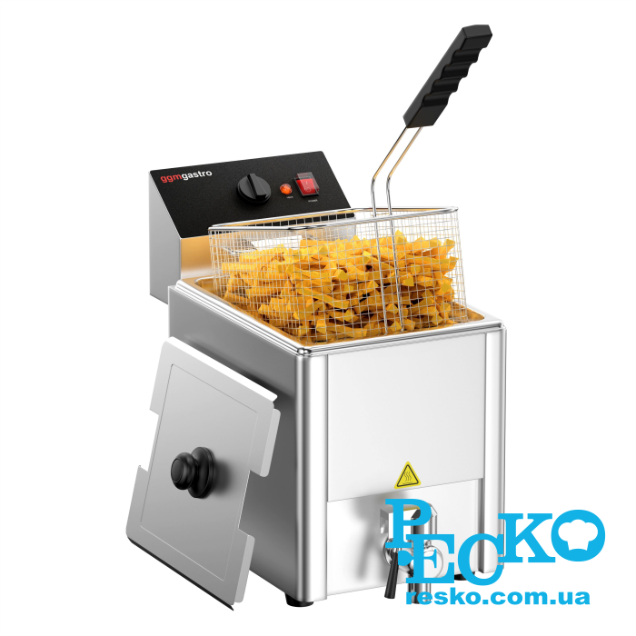 Фритюрница GGM Gastro EFH8 с краном электрическая профессиональная 8 л