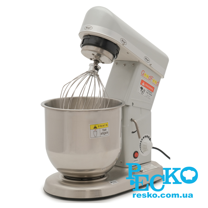 Міксер кондитерський планетарний GoodFood PM-B7 SILVER професійний 7 л промисловий настільний від компані\ РЕСКО