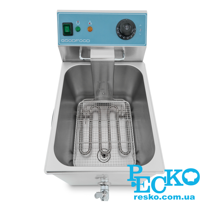 Фритюрница GoodFood EF8T BLUE с краном электрическая профессиональная 8 л
