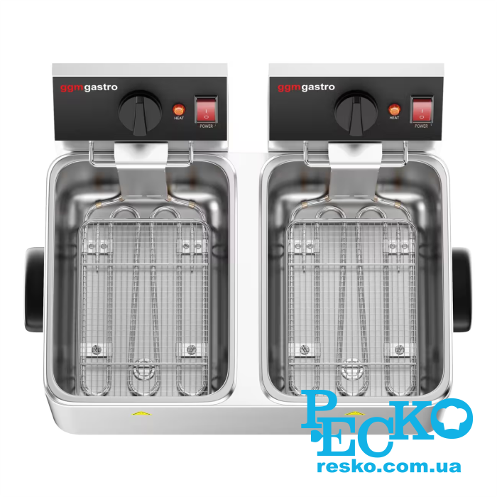 Фритюрница GGM Gastro EFH4+4 электрическая профессиональная 4+4 л