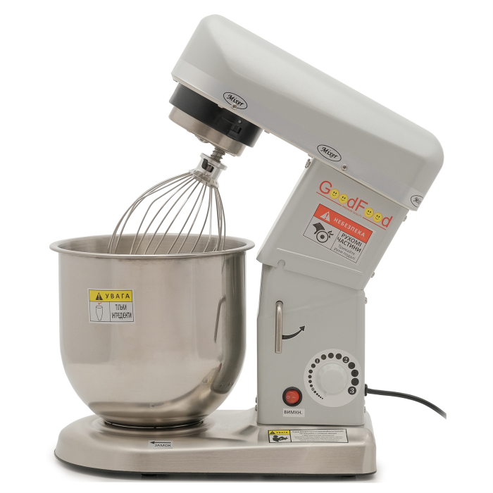 Миксер кондитерский планетарный GoodFood PM-B7 SILVER серебро профессиональный 7 л промышленный настольный
