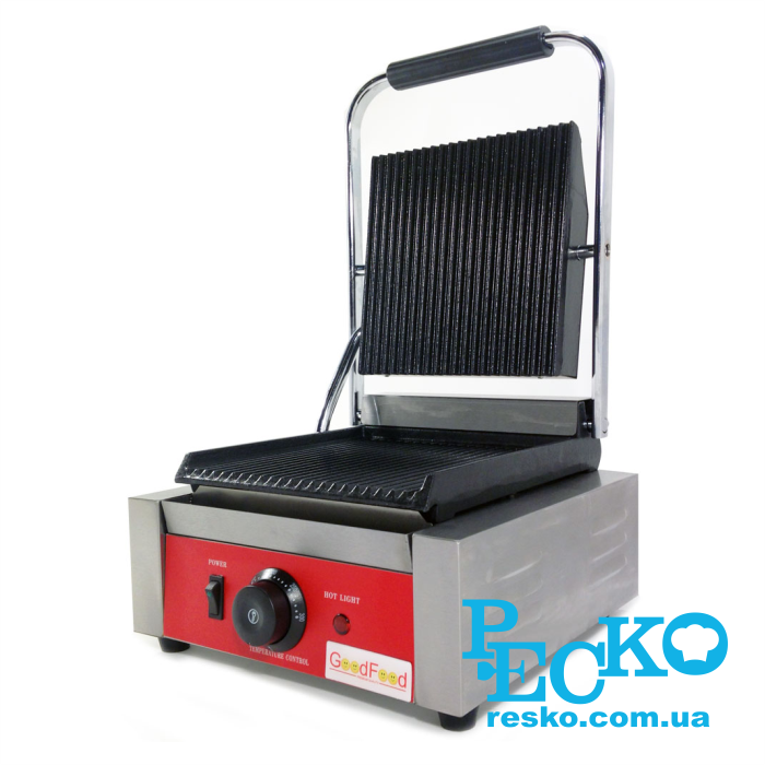 Гриль контактный GoodFood ECG10 прижимной профессиональный ребристый