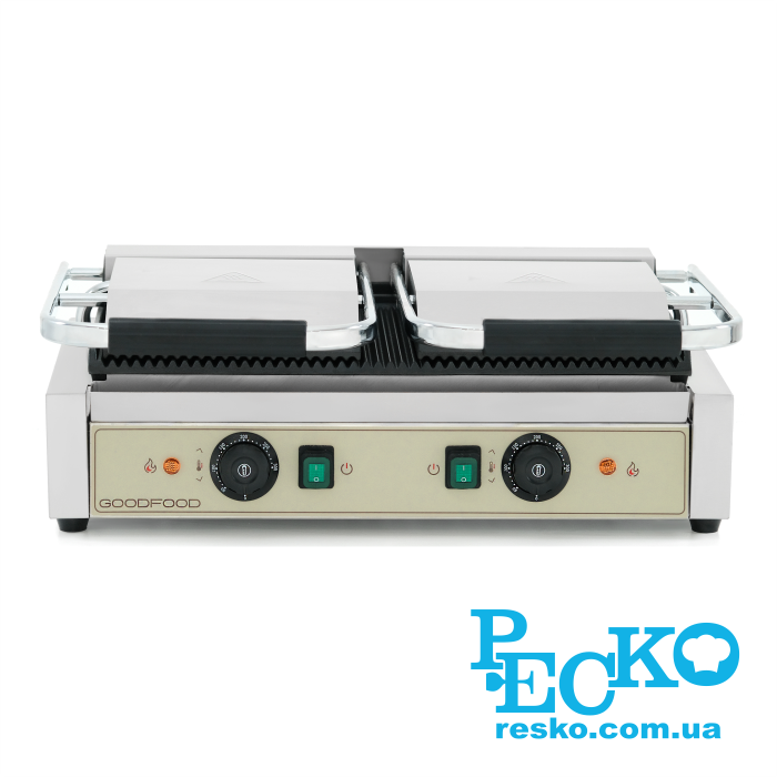Гриль контактный GoodFood ECG20RR BEIGE прижимной профессиональный ребристый