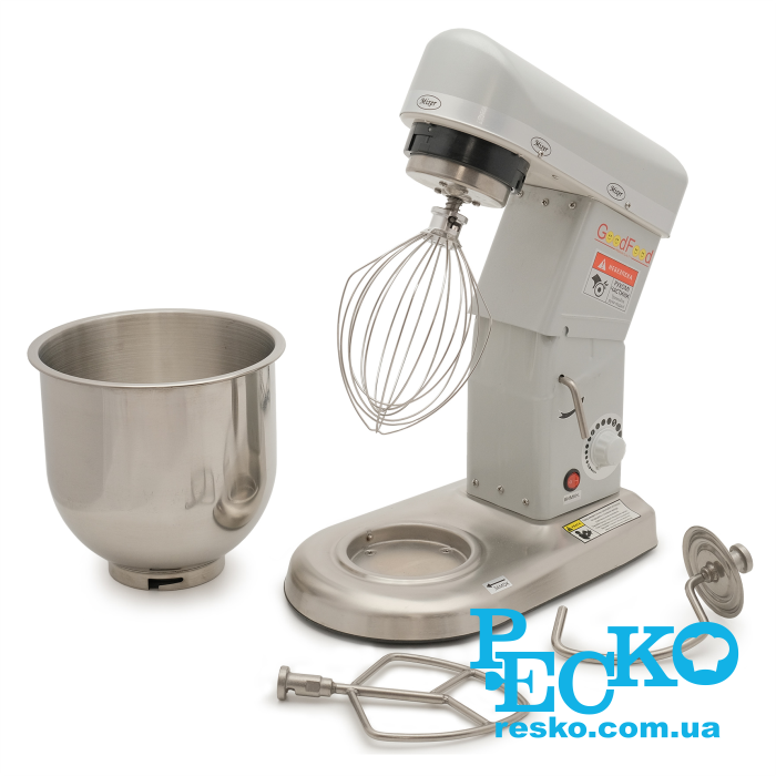 Міксер кондитерський планетарний GoodFood PM-B7 SILVER професійний 7 л промисловий настільний від компані\ РЕСКО