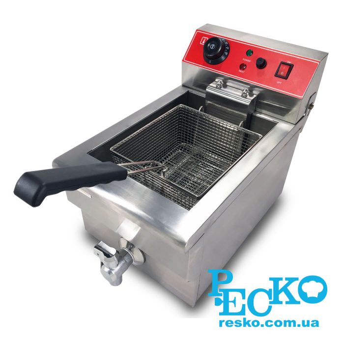 Фритюрница GoodFood EF8 с краном электрическая профессиональная 8 л