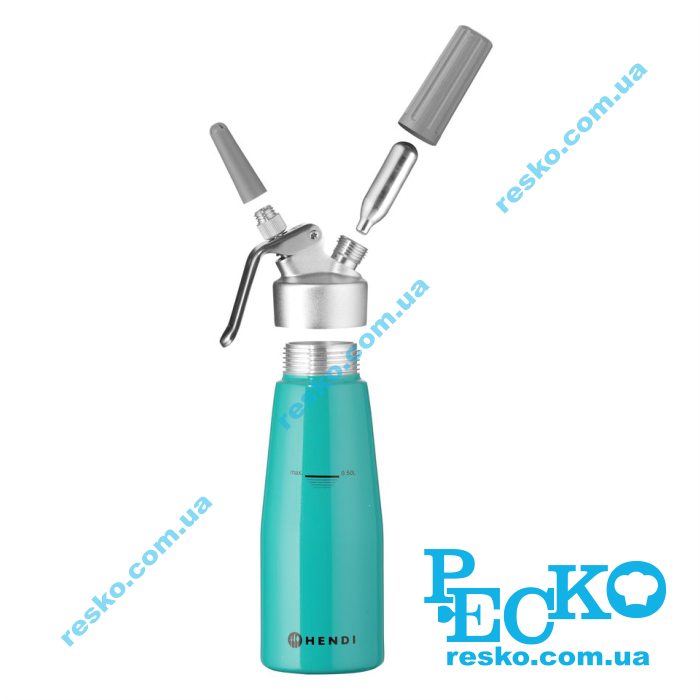 Сифон для вершків Kurt Scheller Edition 0,5 л бірюзовий Hendi 975893 Сифон для вершків Kurt Scheller Edition 0,5 л бірюзовий Hendi 975893