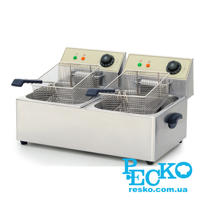 Фритюрница GoodFood EF66 BEIGE электрическая профессиональная 6+6 л