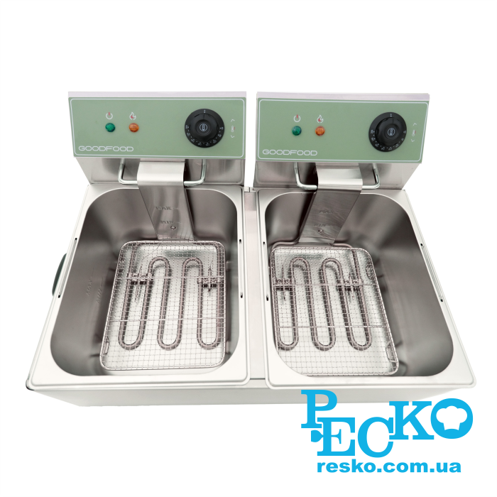 Фритюрница GoodFood EF66 GREEN электрическая профессиональная 6+6 л