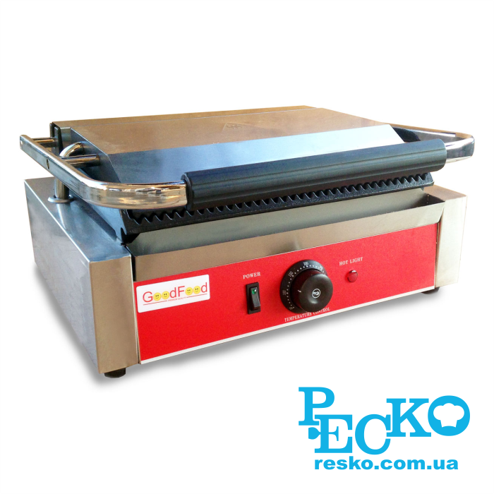 Гриль контактный GoodFood ECG11 прижимной профессиональный ребристый
