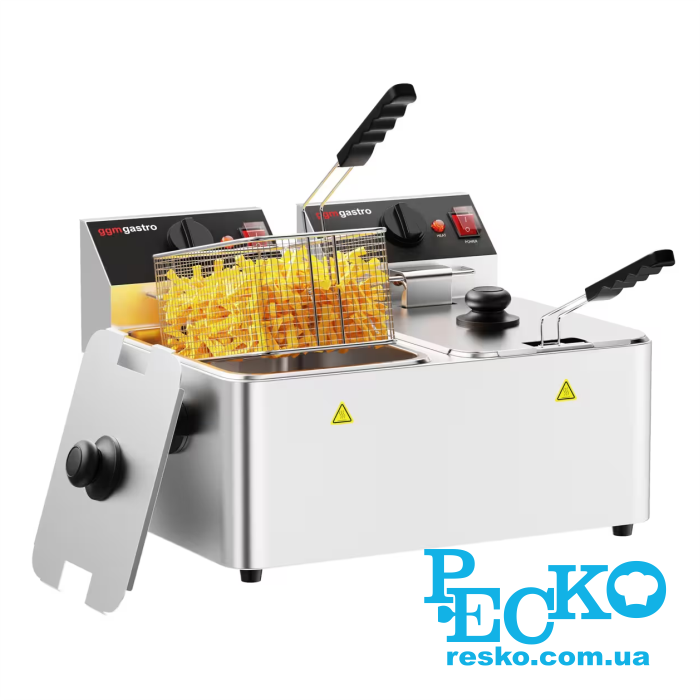 Фритюрница GGM Gastro EFH4+4 электрическая профессиональная 4+4 л