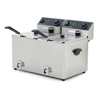 Фритюрниця GoodFood EF88T BLACK з краном електрична професійна 8+8 л