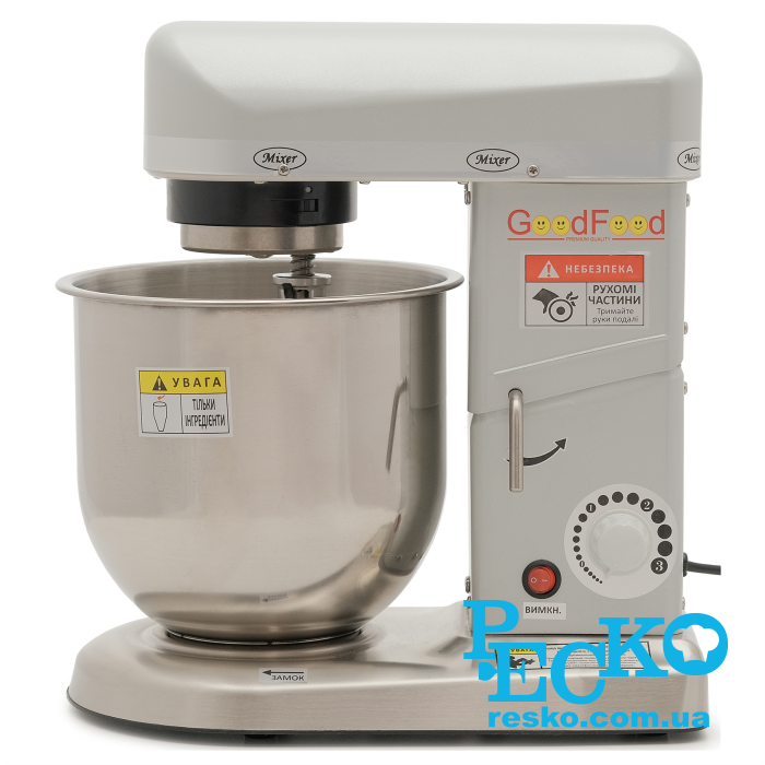 Міксер кондитерський планетарний GoodFood PM-B7 SILVER професійний 7 л промисловий настільний від компані\ РЕСКО