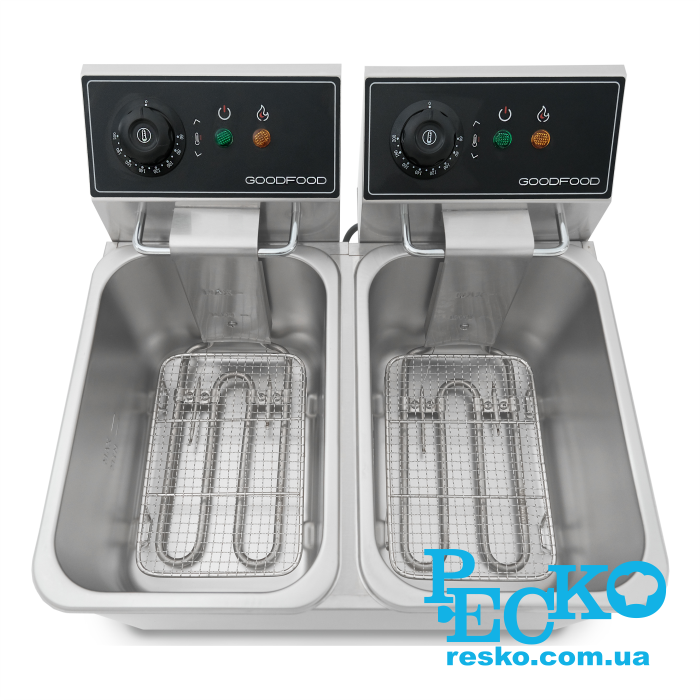 Фритюрница GoodFood EF44 BLACK электрическая профессиональная 4+4 л