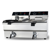 Фритюрниця Hurakan HKN-FT1010N з краном електрична професійна 10+10 л