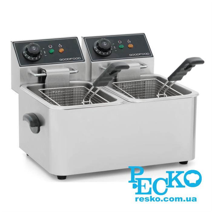 Фритюрница GoodFood EF44 BLACK электрическая профессиональная 4+4 л