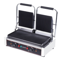 Гриль контактний Hurakan HKN-PE44R притискний професійний ребристий