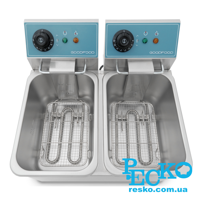 Фритюрница GoodFood EF44 BLUE электрическая профессиональная 4+4 л