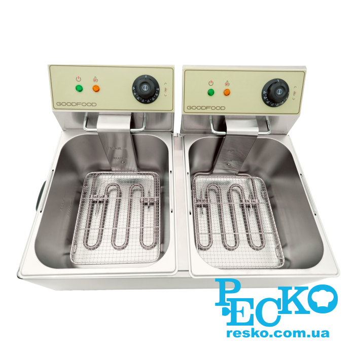 Фритюрница GoodFood EF66 BEIGE электрическая профессиональная 6+6 л