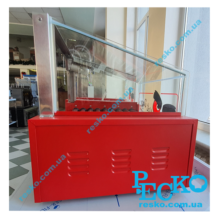 Гриль роликовый Frosty WY-009 со стеклом 9 роликов