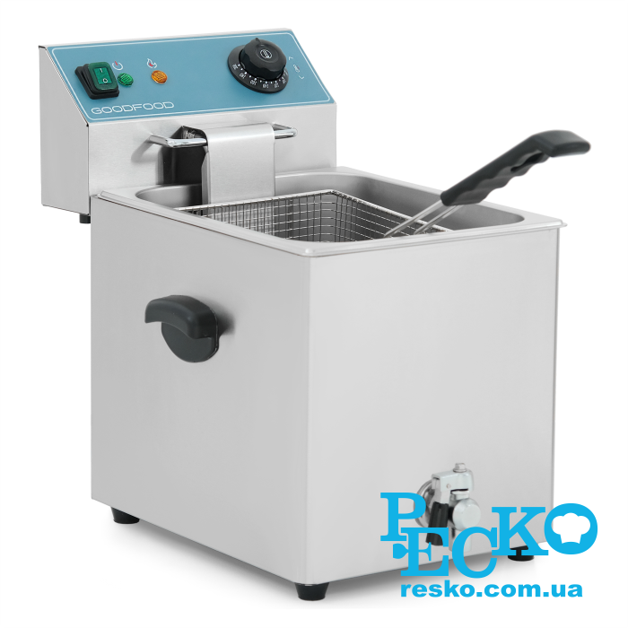 Фритюрница GoodFood EF8T BLUE с краном электрическая профессиональная 8 л