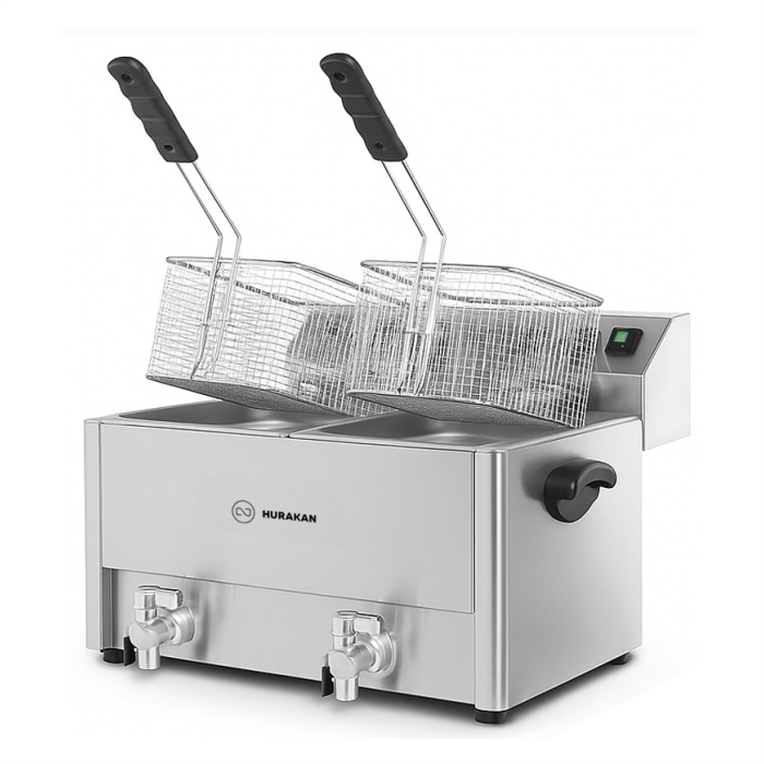 Фритюрница Hurakan HKN-FT88N с краном электрическая профессиональная 8+8 л