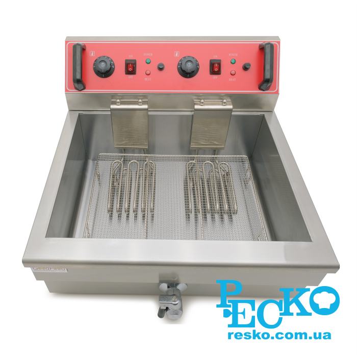 Чебуречница GoodFood EF30V с краном электрическая профессиональная 30 л