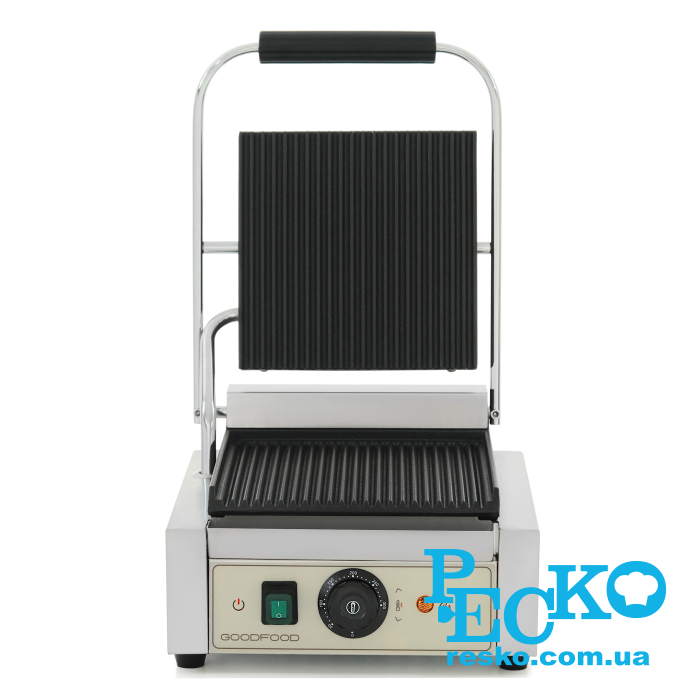 Гриль контактный GoodFood ECG10 BEIGE прижимной профессиональный ребристый