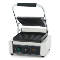 Гриль контактний GoodFood ECG10 BLACK притискний професійний ребристий