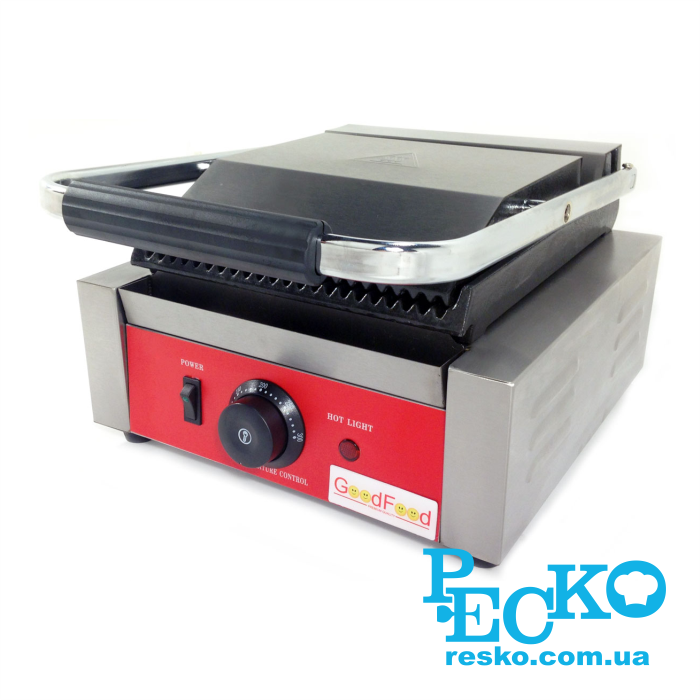 Гриль контактный GoodFood ECG10 прижимной профессиональный ребристый