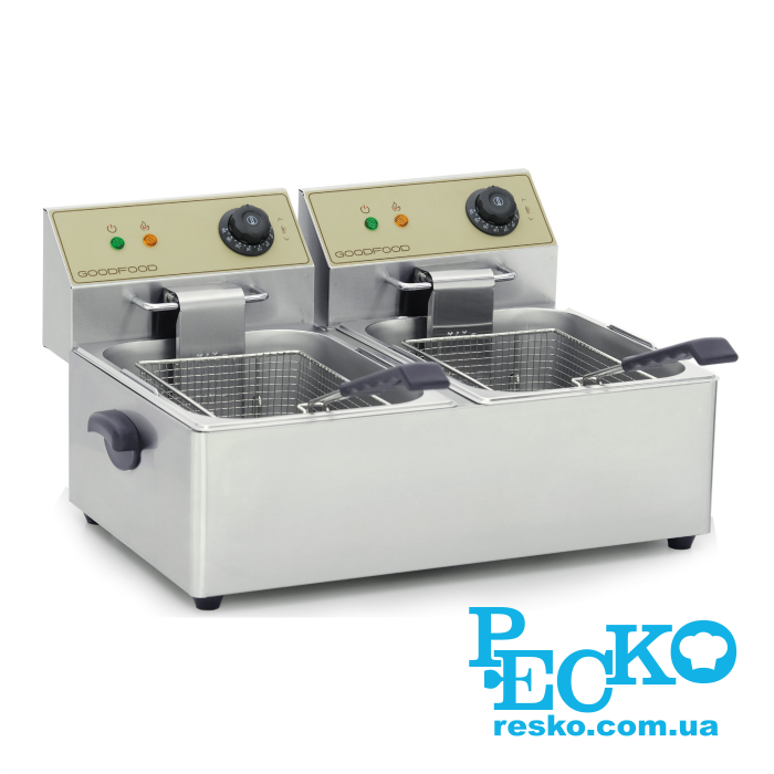 Фритюрница GoodFood EF66 BEIGE электрическая профессиональная 6+6 л