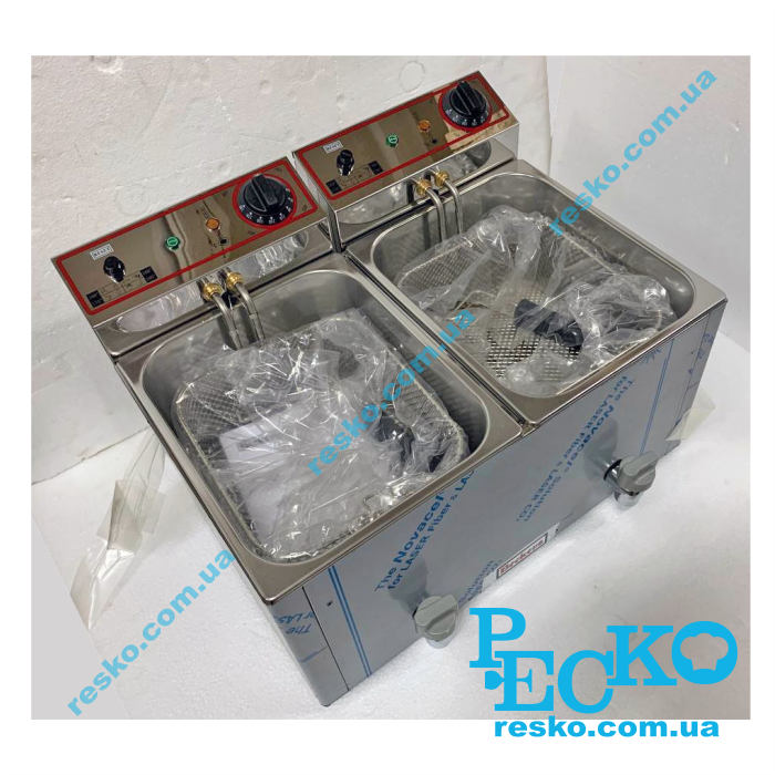 Фритюрница Beckers FB 8+8 LT с краном электрическая профессиональная 8+8 л
