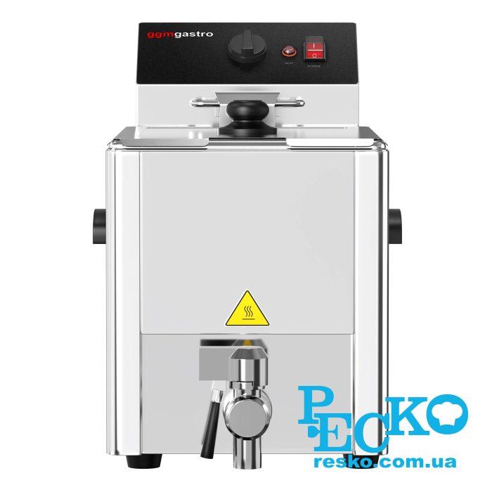 Фритюрница GGM Gastro EFH8 с краном электрическая профессиональная 8 л