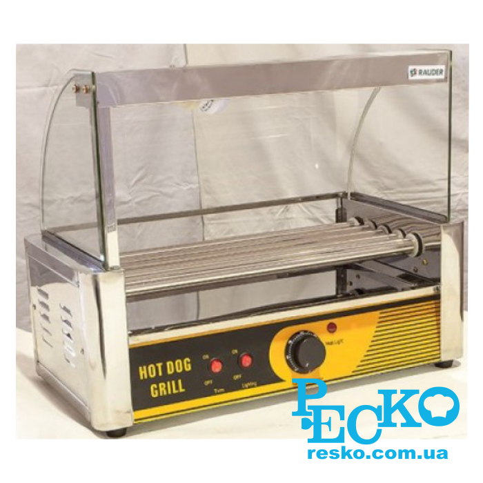Гриль роликовый Rauder JRG-05G со стеклом 5 роликов
