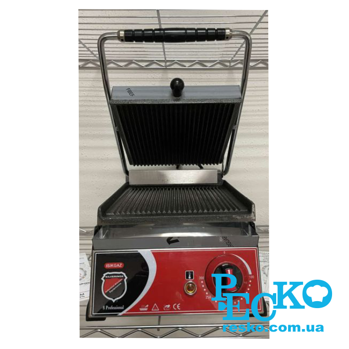 Гриль контактный Silver 2129 прижимной профессиональный ребристый