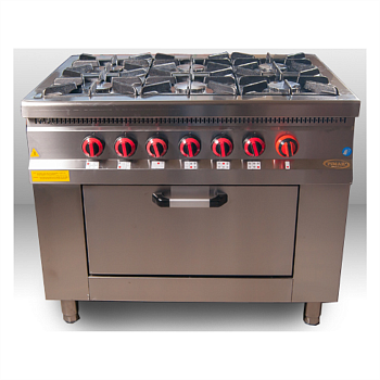 Плита газовая Pimak 70S-М015-6F профессиональная напольная