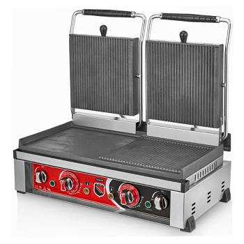 Гриль контактный Silver SS-20DН прижимной профессиональный комбинированный