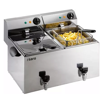 Фритюрница Saro PROFRI 88 V с краном электрическая профессиональная 8+8 л